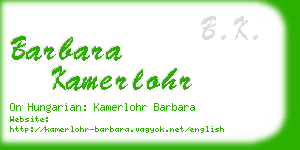 barbara kamerlohr business card